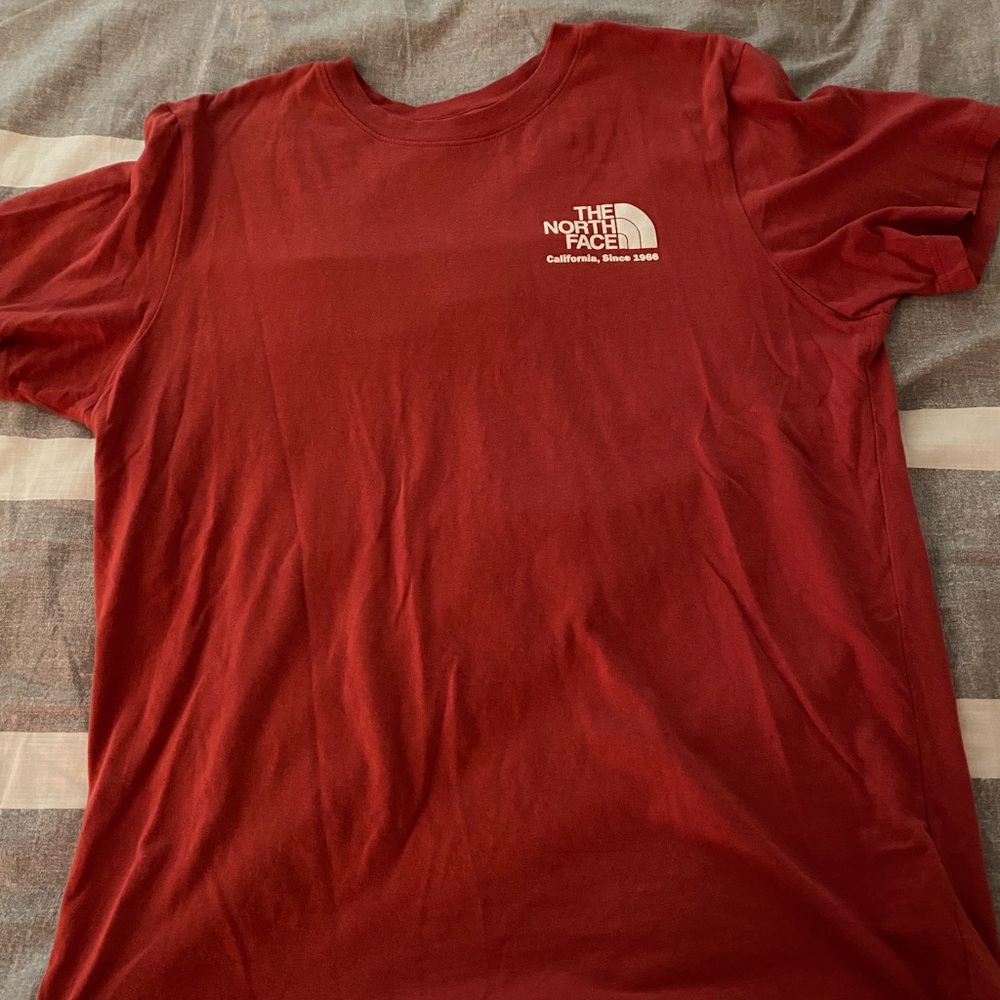 Red north face tshirt